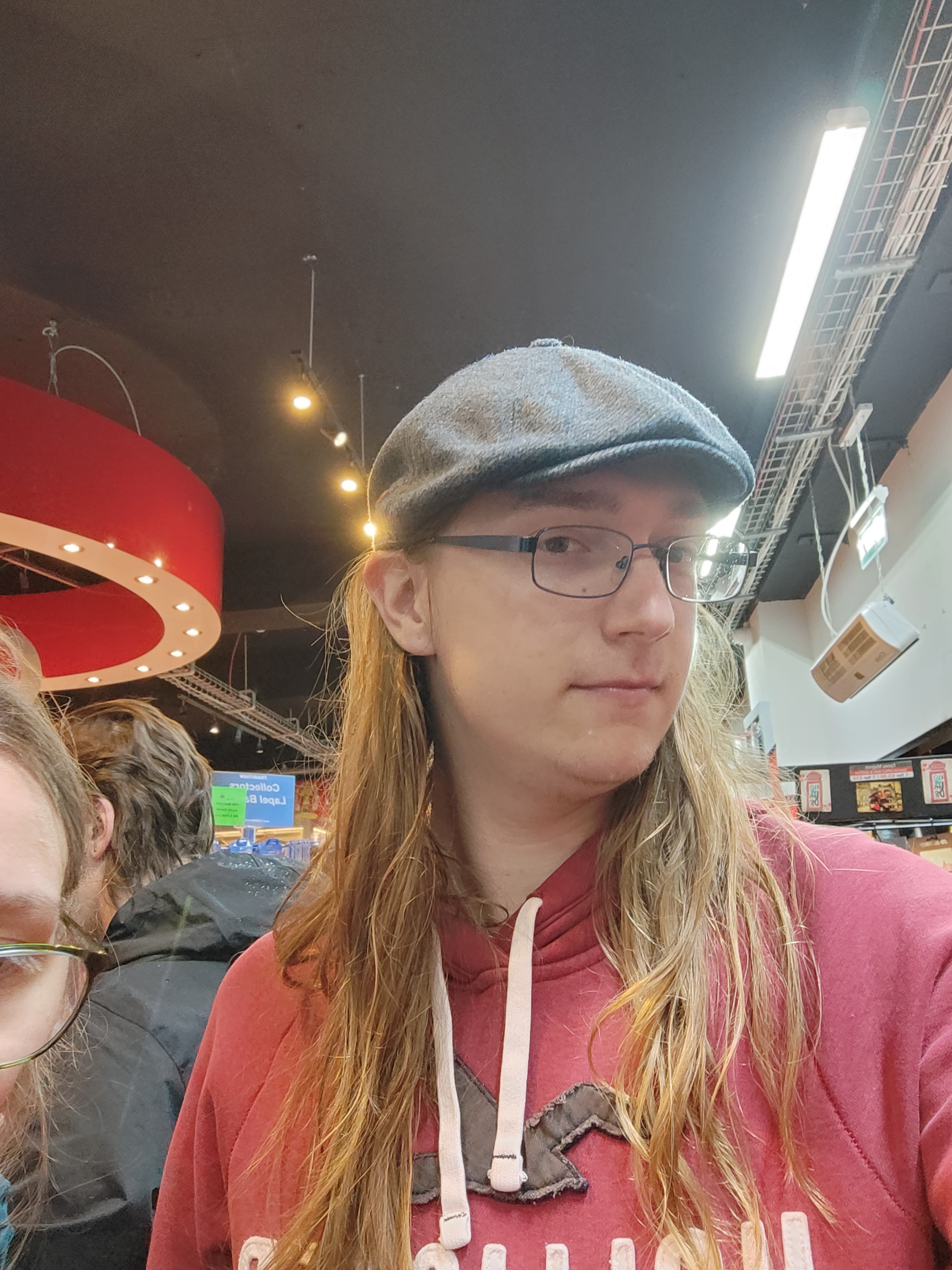 Young Max wearing a grandpa hat